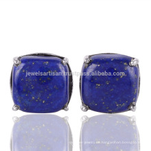 Neue Ankunft natürliche Lapis Lazuli Edelstein 925 Sterlingsilber-Bolzen-Ohrring-Schmucksachen
